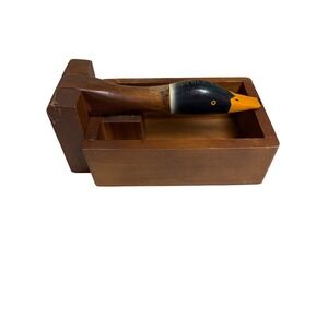 Vintage Wooden Mallard Duck Nutcracker Folk Art Rustic Cabin Decor Carved